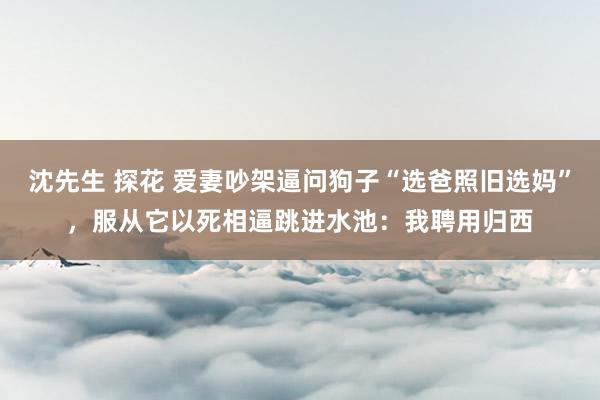 沈先生 探花 爱妻吵架逼问狗子“选爸照旧选妈”，服从它以死相逼跳进水池：我聘用归西