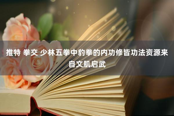 推特 拳交 少林五拳中豹拳的内功修皆功法资源来自文肌启武