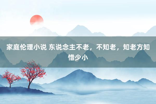 家庭伦理小说 东说念主不老，不知老，知老方知惜少小