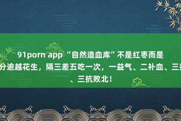 91porn app “自然造血库”不是红枣而是它，养分逾越花生，隔三差五吃一次，一益气、二补血、三抗败北！
