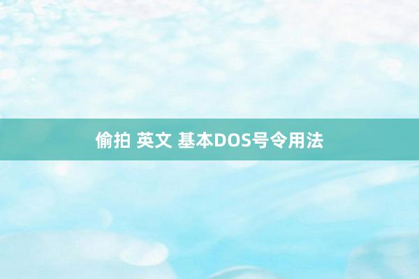 偷拍 英文 基本DOS号令用法