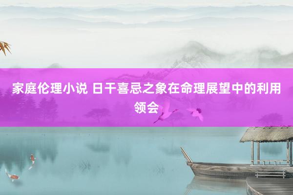 家庭伦理小说 日干喜忌之象在命理展望中的利用领会